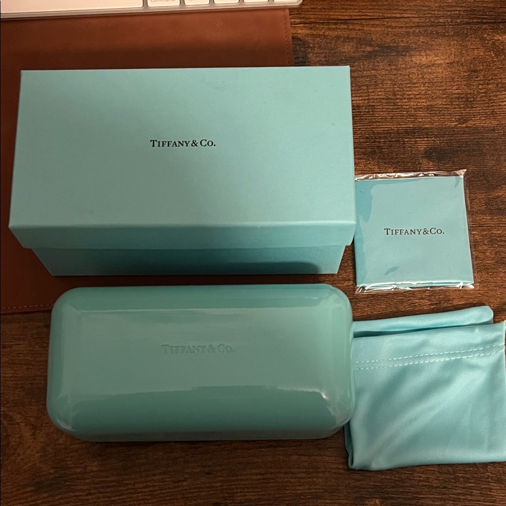 Tiffany & Co. Blue Sunglasses accessories and hard case.